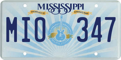 MS license plate MIO347