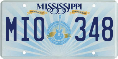 MS license plate MIO348