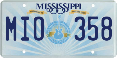 MS license plate MIO358