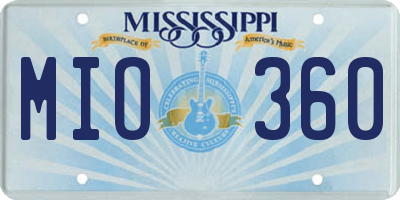 MS license plate MIO360