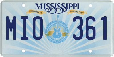 MS license plate MIO361
