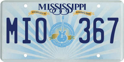 MS license plate MIO367