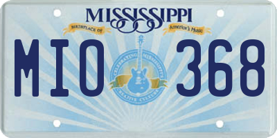 MS license plate MIO368