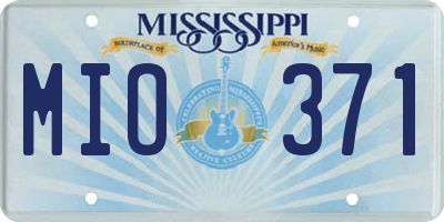MS license plate MIO371