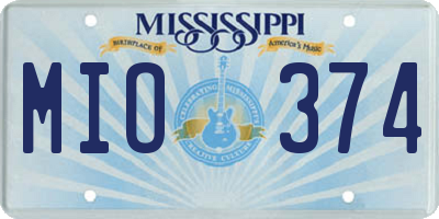 MS license plate MIO374