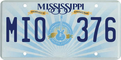 MS license plate MIO376