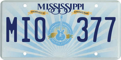 MS license plate MIO377