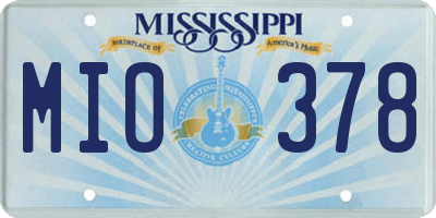 MS license plate MIO378