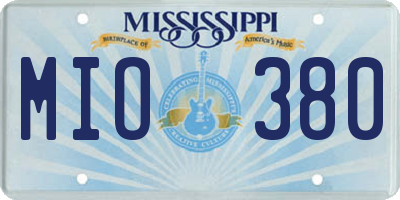 MS license plate MIO380