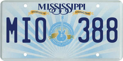 MS license plate MIO388