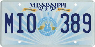 MS license plate MIO389