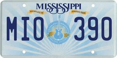 MS license plate MIO390