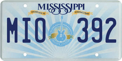 MS license plate MIO392