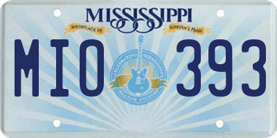 MS license plate MIO393