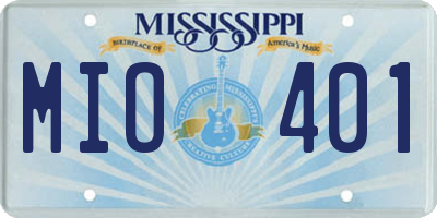 MS license plate MIO401