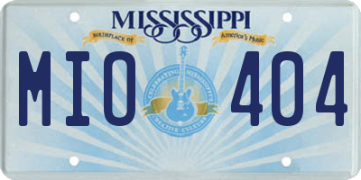 MS license plate MIO404