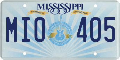 MS license plate MIO405