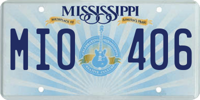 MS license plate MIO406