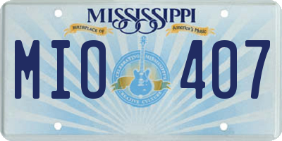 MS license plate MIO407