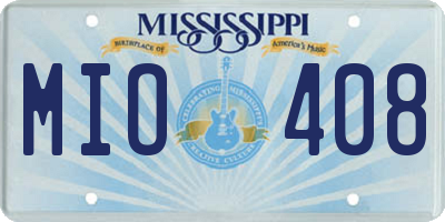 MS license plate MIO408