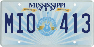 MS license plate MIO413