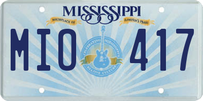 MS license plate MIO417