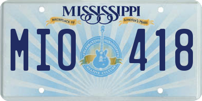 MS license plate MIO418