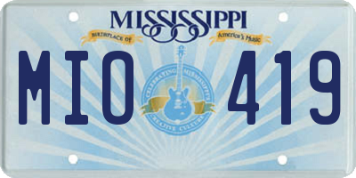 MS license plate MIO419