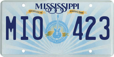 MS license plate MIO423