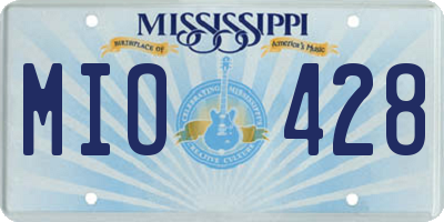 MS license plate MIO428