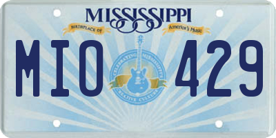 MS license plate MIO429