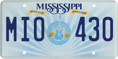 MS license plate MIO430