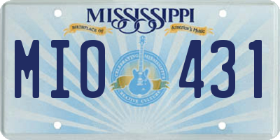 MS license plate MIO431