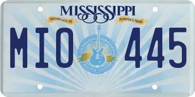 MS license plate MIO445