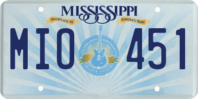 MS license plate MIO451