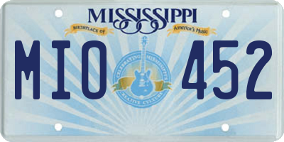 MS license plate MIO452