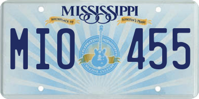 MS license plate MIO455