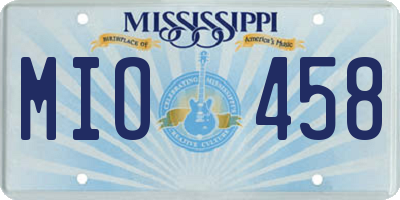 MS license plate MIO458