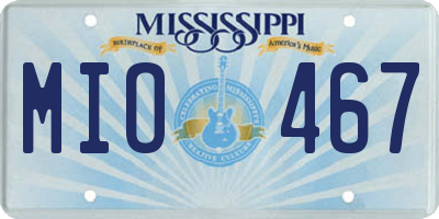MS license plate MIO467