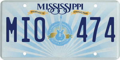 MS license plate MIO474