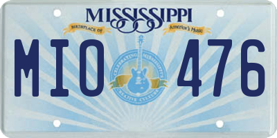 MS license plate MIO476