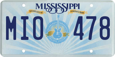 MS license plate MIO478