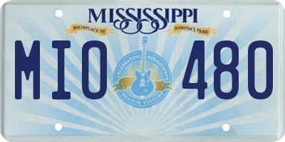 MS license plate MIO480