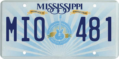 MS license plate MIO481