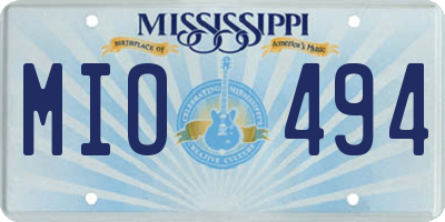 MS license plate MIO494