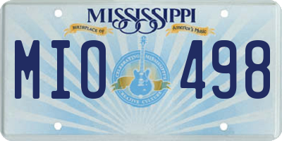 MS license plate MIO498