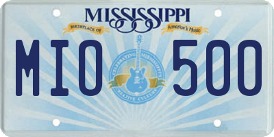 MS license plate MIO500