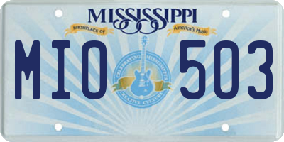 MS license plate MIO503
