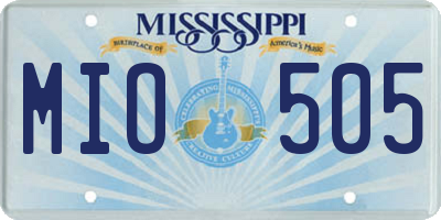 MS license plate MIO505