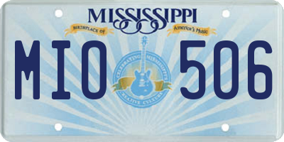 MS license plate MIO506